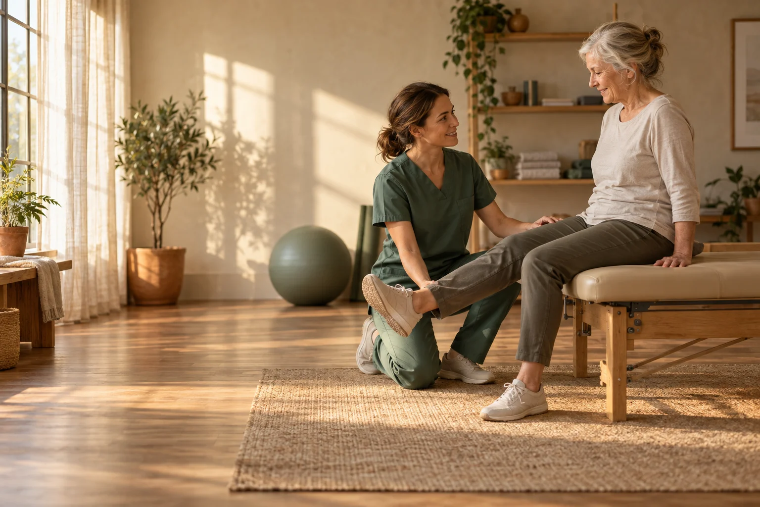 A physical therapy session